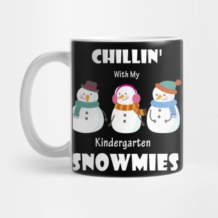 Chillin' With My Kindergarten Snowmies Christmas Mug